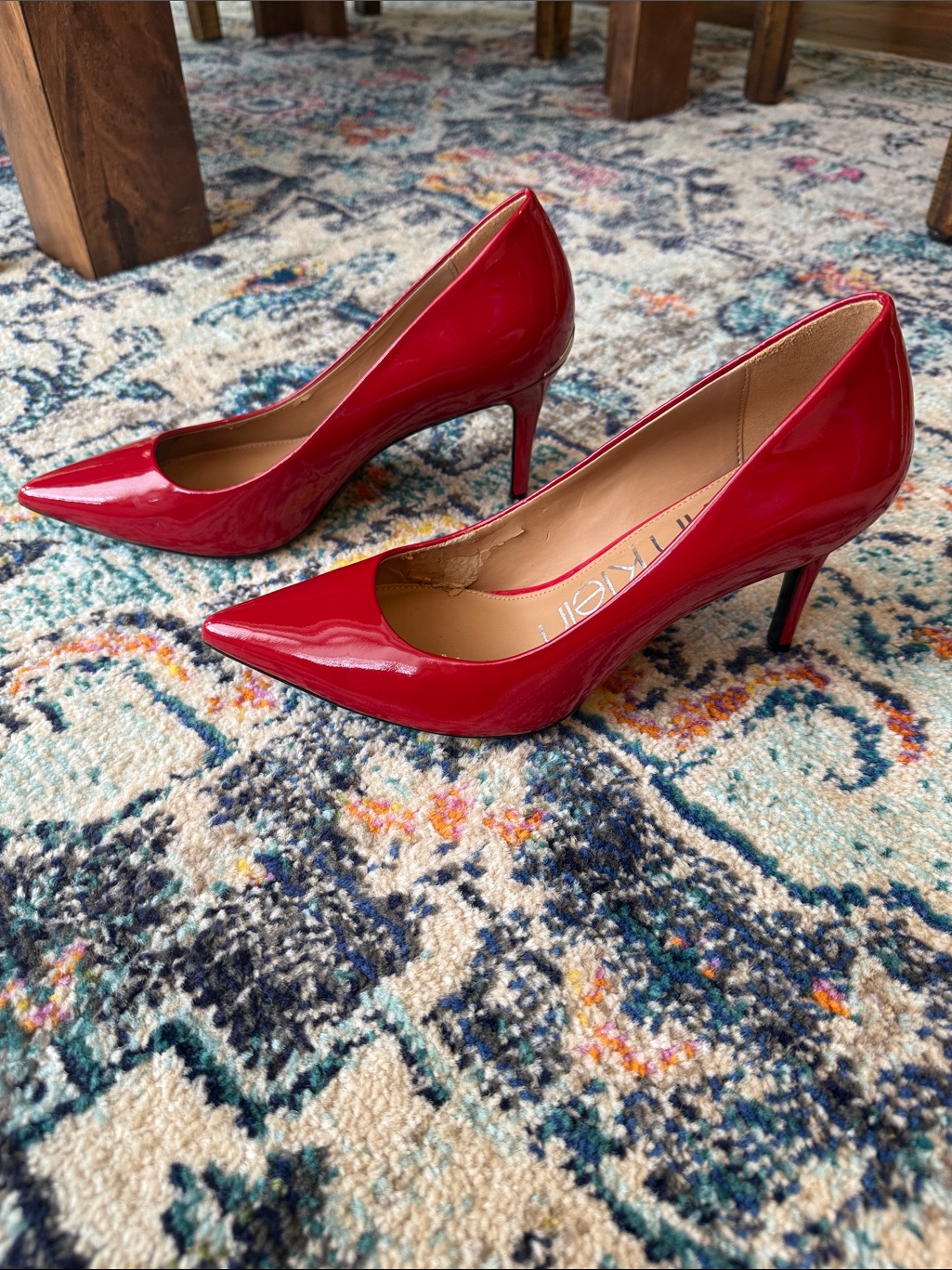 Calvin Klein Gayle Pump Patent Red